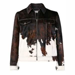 Veste en cuir de vachette à imprimé vache noir et blanc de luxe pour hommes, collection d'hiver - Product Image 5