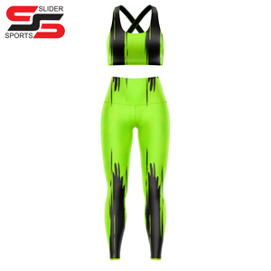 Custom Logo Two Piece Sublimation Print Women Yoga Set High Waist Breathable Leggings and Bra Sexy Yoga Set - Product Image 5