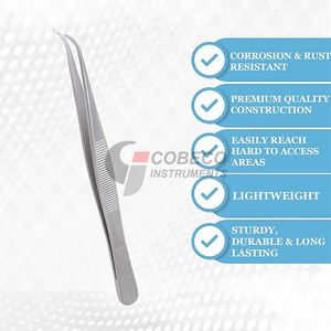 Pinzas quirúrgicas desechables de plástico estéril, fórceps médicos rectos y curvos de precisión para clínica y laboratorio - Product Image 3