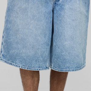 Factory Rate With Logo Comfortable Casual <b>Zipper</b> Fly & Button Closure Casual Wear Cotton Blend Men Denim Jean <b>Shorts</b> Light Wash - Product Image 4