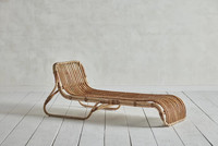 Chaise longue en rotin vintage scandinave pour chambre à coucher - Design moderne réglable et respectueux de l'environnement