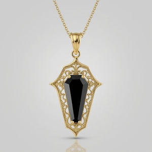 Collier pendentif en or blanc 14 carats en forme de cœur gothique, bijoux fins |   Bijoux de fête faits à la main pour femmes en provenance de Thaïlande - Product Image 4