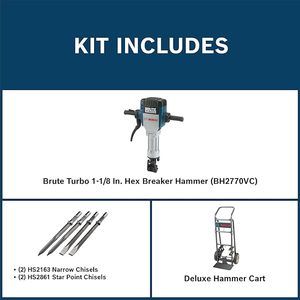 Độc đáo bh2770vcd 120-Volt 1-1/8 Hex đập vỡ búa brute Turbo Kit với giỏ hàng - Product Image 3