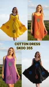 Robe longue/mi-longue d'été très tendance style bohème pour femme, décontractée et confortable, 100% coton, col en V, dentelle, boutons, fermeture éclair, franges, ourlet évasé - Product Image 4