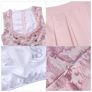 ชุดเดรสสตรีเดรส dirndl ผ้าโพลีเอสเตอร์/ ผ้าฝ้ายมีกระดุมด้านหน้าผ้าถักลายเสือดาวเป็นมิตรต่อสิ่งแวดล้อม - Product Image 5