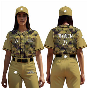 เครื่องแบบซอฟต์บอลแบบมีกระดุมปิดเครื่องแบบซอฟต์บอลสั่งพิมพ์ได้ตามต้องการ - Product Image 3