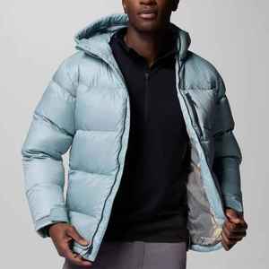 Oem Winter Warm Hooded Men'S Down Jacket Fashion Custom Logo <b>Bubble</b> <b>Coats</b> Plus Size Cropped Shiny Puffer Jackets For Men - Product Image 1