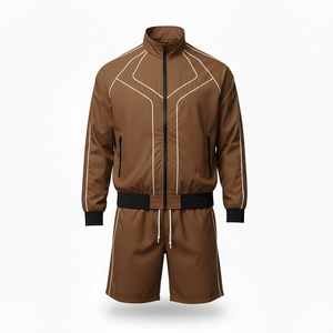 Chaqueta de Verano de Alta Calidad para Hombre, Chaqueta Deportiva Personalizada de Tejido Softshell, Conjunto Corto Cortavientos con Bloques de Color para Hombre - Product Image 1