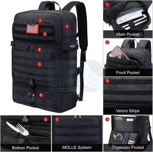 Sac à dos tactique Spofit personnalisé pour la préparation des repas, isotherme, pour le fitness, l'hydratation, garde au frais, imperméable, grande capacité, robuste - Product Image 2