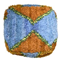 Pouf carré artisanal bohème à motif géométrique abstrait, coussin en tissu, décoration artistique pour mariage et salon