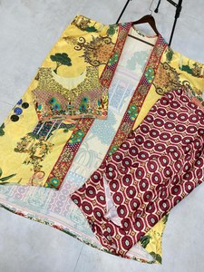 Costume Salwar de Dubaï de style islamique spécial pour les femmes musulmanes MALAI SARTIN imprimé avec un miroir de travail à motif Dhoti - Product Image 6