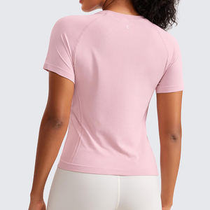 Camiseta de gimnasio para mujer, Material transpirable ultrasuave, ropa de entrenamiento de secado rápido para verano, deportiva y deportiva, técnica teñida lisa - Product Image 2