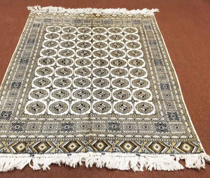 พรมไหมอัฟกันถักมือลายมาวี กุล สีขาวสมบูรณ์แบบ ไม่เหมือนใคร งานฝีมือสุดหรูสำหรับห้องนั่งเล่นและห้องนอน - Product Image 2