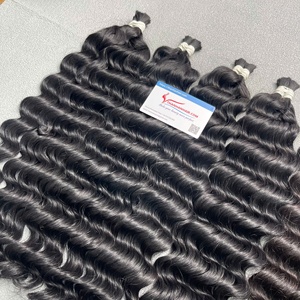 2025 Produit de qualité supérieure en vrac Cheveux Extensions de cheveux humains vietnamiens Cheveux vierges pour tressage Double trame Vague profonde en vrac - Product Image 4