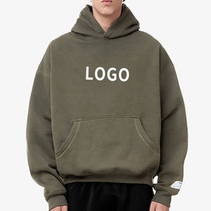 Sweat à capuche vierge surdimensionné de haute qualité unisexe coton lourd 500 Gsm Streetwear Sweat à capuche personnalisé Fabricant de sweat à capuche court lourd - Product Image 2