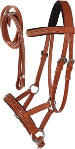 Professional <b>Horse</b> Leather Bridle with Reins Wholesale English Western Riding Training Bridle Durable Comfortable Bulk Orders - Product Image 3