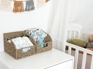 Prix de gros paniers de rangement tissés pour l'organisation, paniers en osier avec poignées intégrées, paniers en jonc de mer pour les étagères - Product Image 2