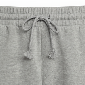 Shorts de sport décontractés en coton gris pour hommes, taille élastique avec cordon de serrage, en molleton, coupe ample, pour la gym, la course et la plage en été - Product Image 6