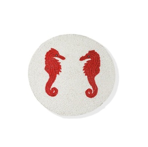 Posavasos Bordado con Cuentas de Semillas Premium con Patrón Artístico, Elegante Posavasos Bordado con Cuentas de Semillas para Protección de Mesa - Product Image 4