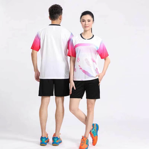 Custom Sports Men's T-Shirts Shorts Breathable Polyester <b>Table</b> Tennis Wear Sublimated Badminton Uniforms Women's Tennis T Shirts - Product Image 4