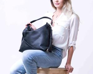 Nouvelle mode Vintage daim cuir Hobo fourre-tout sacs à main pour femmes dames épaule sacs à main en cuir véritable LHB-0031 - Product Image 2
