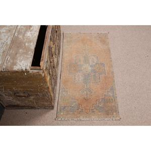 Vintage 1.6x3.1 ft Small Rug, Turkish Rug, <b>Brown</b> Patchwork Rug - Product Image 3