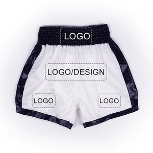 New Factory Wholesale Unisex Muay Thai MMA Kickboxing Shorts 100% Polyester Breathable Light BJJ Martial Arts Wear - Product Image 3