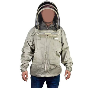 Grande qualité apiculteur coton tissu apiculture équipement ruche manches apiculture veste avec voile abeille vêtements - Product Image 1