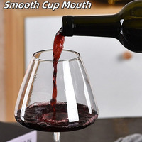 Verre à vin bordeaux moderne et élégant, gobelet en cristal transparent à effet lumineux, verrerie élégante pour boissons et hôtels