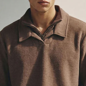 Suéter de Hombre de Manga Larga con Cuello Doble, Cuello Alto Simulado con Cierre, Cuello Plegable, Cálido, con Puños Acanalados y Dobladillo Elástico - Product Image 2