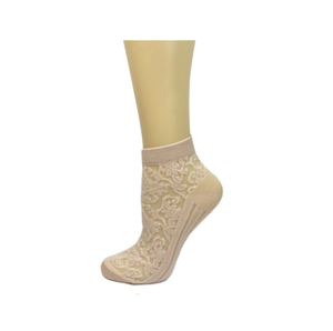 Corea foylock personalizzato ricamato Logo Oem Design puro pizzo floreale No-Show maglia scollato pizzo invisibile 3D calzini floreali da donna - Product Image 1