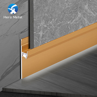 Plinthe LED en aluminium brossé or, 10cm/12cm/15cm, étanche, design moderne, personnalisable en gros