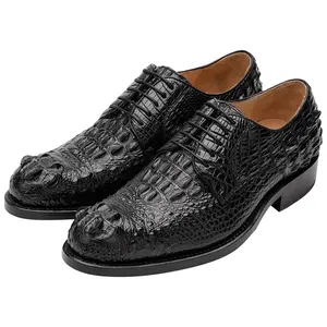 Oxford 2023 New Crocodile Genuine Leather Shoes Handmade Goodyear Men's Shoes Comfortable Soft Genuine Leather Business Shoes