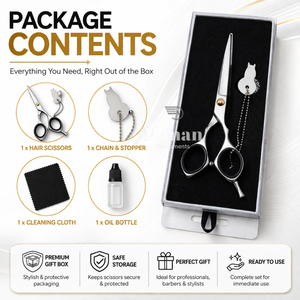 กรรไกรตัดผมมืออาชีพขนาด 6.5 นิ้ว สแตนเลสสตีล คมกริบ สำหรับร้านทำผม รับผลิตแบบ OEM - Product Image 5