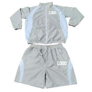 Chándal cortavientos con cremallera, chaqueta y pantalones cortos, 100% de nailon, peso pesado, logotipo DTF, chándal cortavientos de gran tamaño para hombre - Product Image 5