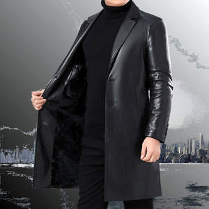 เสื้อโค้ทหนังยาวสำหรับผู้ชายและผู้หญิงแจ็คเก็ตหนังแท้สำหรับฤดูหนาว - Product Image 5