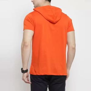 T-shirt à capuche pour hommes, musculation, musculation, sans manches, tissu peigné en polyester/coton - Product Image 5