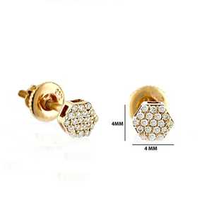 <b>Silver</b> VVS Moissanite Diamond Hexagon Stud <b>Earrings</b> Rhodium Plated Handmade Setting Hip Hop Jewellery for <b>Men</b> And Women Wear - Product Image 3