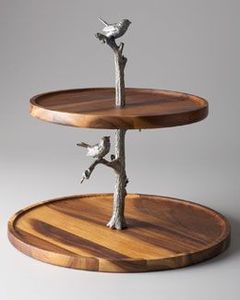 แท่นวางเค้กไม้อะคาเซียถาดไม้กลมสำหรับเสิร์ฟเค้กและผลไม้ - Product Image 4