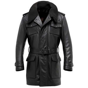 Chaqueta Bomber de Cuero Genuino para Hombre, Estilo Casual de Invierno, Forro de Algodón, Estilo Motociclista - Product Image 1