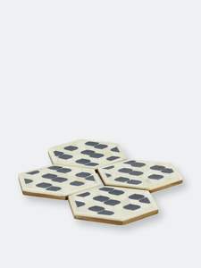 Natural Bone Wood & Resin <b>Coasters</b> with Holder Regular Sale in Market New Design Customized Square Hottest <b>Drink</b> <b>coaster</b> - Product Image 5
