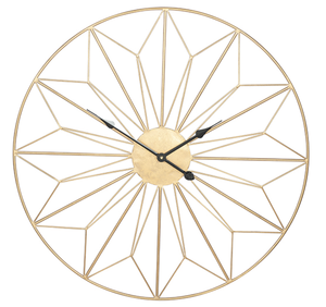 Horloge murale Ak en laiton style antique, design moderne, motif tournesol en fil de fer, mouvement à quartz léger, 9 mm, pour salon - Product Image 1