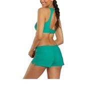 Shorts pour femmes, série personnalisable en couleur, respirants, écologiques, séchage rapide, taille haute, coupe droite, couleur unie, noir classique, confortables et tendance