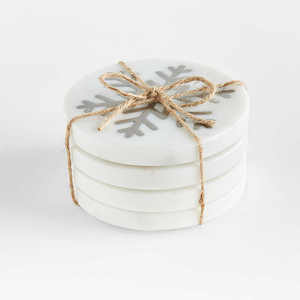 Sous-verres en marbre en gros noir et blanc avec incrustation en métal sous-verres en marbre blanc personnalisés sous-verre à motif de marbre ensemble de 4 pièces - Product Image 4