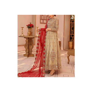 Trajes de verano para mujer, vestido paquistaní con botones de lentejuelas de encaje, ropa lavable - Product Image 1