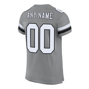 Camiseta de fútbol gris personalizada 2025, diseño de retroceso de malla de secado rápido, camiseta transpirable de talla grande con estampado auténtico - Product Image 2