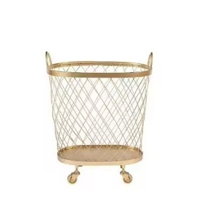 Cesta de lavandería portátil de metal resistente Acabado lujoso Reutilizable para uso comercial MOQ bajo - Product Image 1