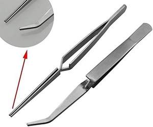 Pinzas Curvas de Acción Inversa con Bloqueo Cruzado y Punta Dentada, Material de Acero para Joyeros y Relojeros - Product Image 2