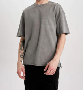 T-shirt en coton double couche surdimensionné et lourd pour hommes 100% coton DTG Print Boxy Design Top Tee Tops pour hommes - Product Image 6