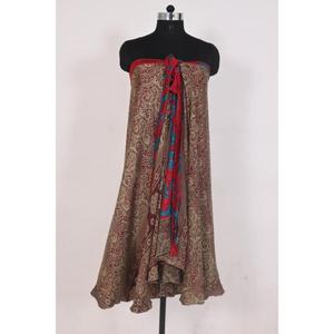 กระโปรงผ้าไหมสไตล์ยิปซีโบฮีเมียนทำด้วยมือสไตล์วินเทจของผู้หญิงแบบ2ชั้นพิมพ์ลายดอกไม้ธรรมชาติสำหรับฤดูร้อน - Product Image 5